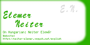 elemer neiter business card